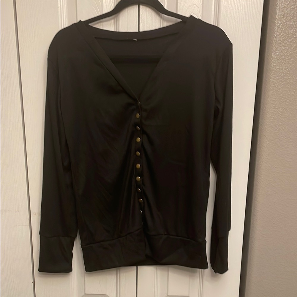 Elegant Black Button-Up Women's Top